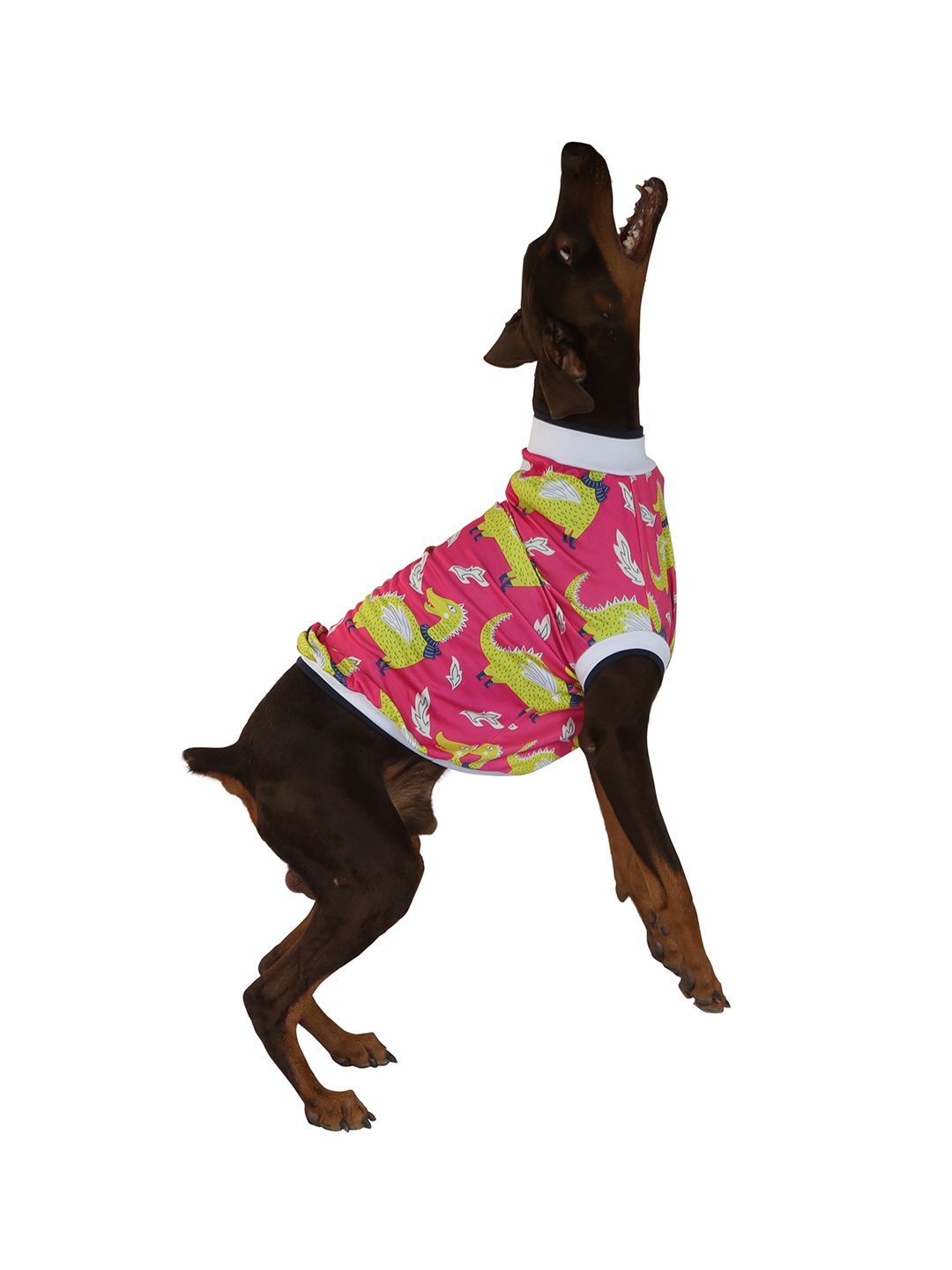

Pawsindia Pink & White Printed Dog Tshirts