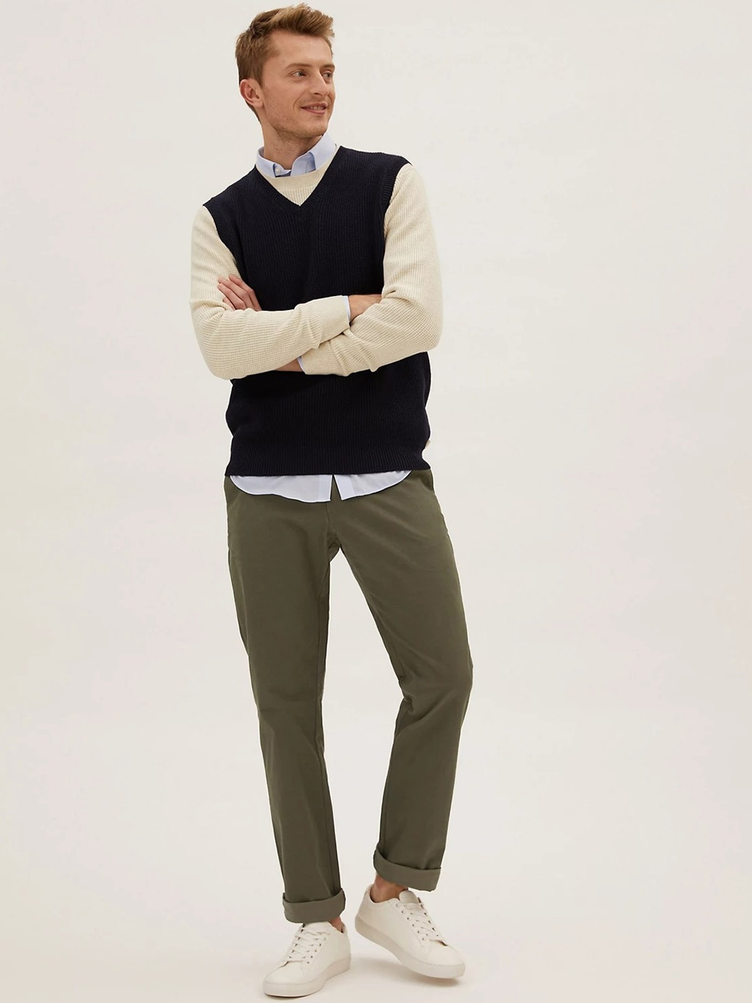 

Marks & Spencer Men Brown Chinos Trousers