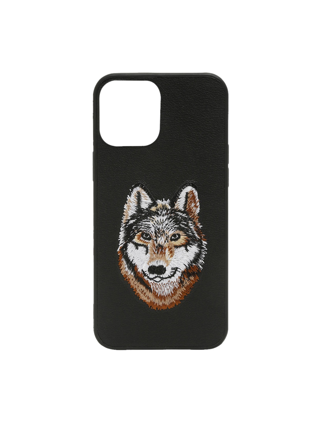 

TREEMODA Black Fox Printed Leather Apple iPhone 14 Phone Case