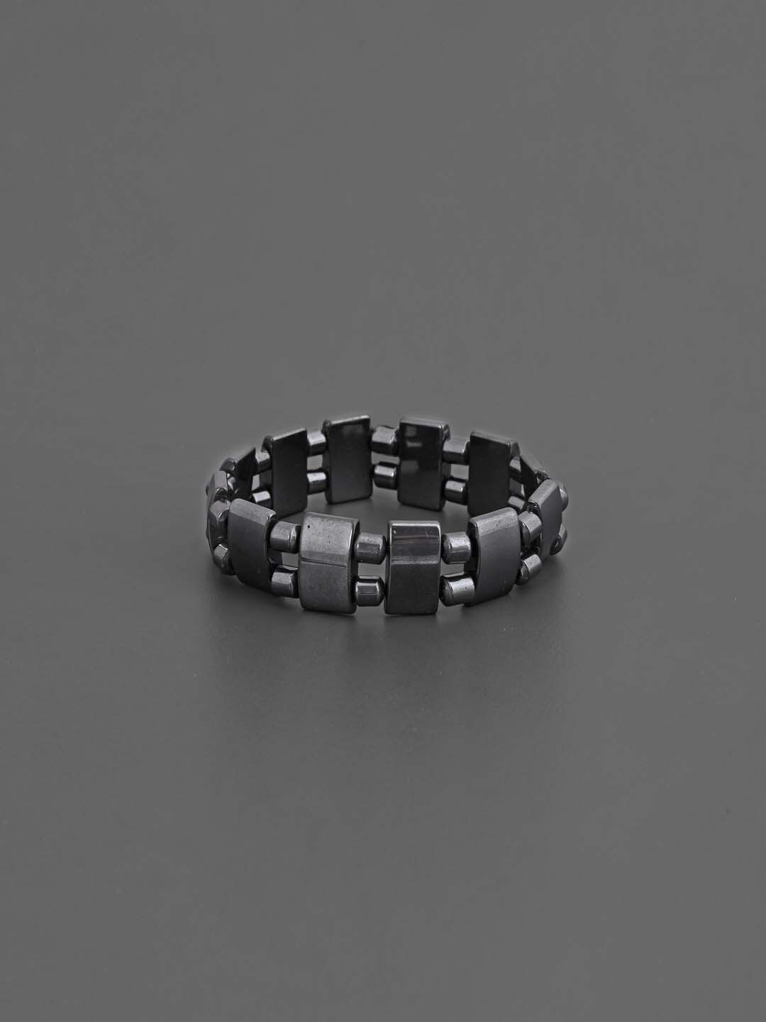 

Tistabene Men Black Metallic Streachable Bracelet