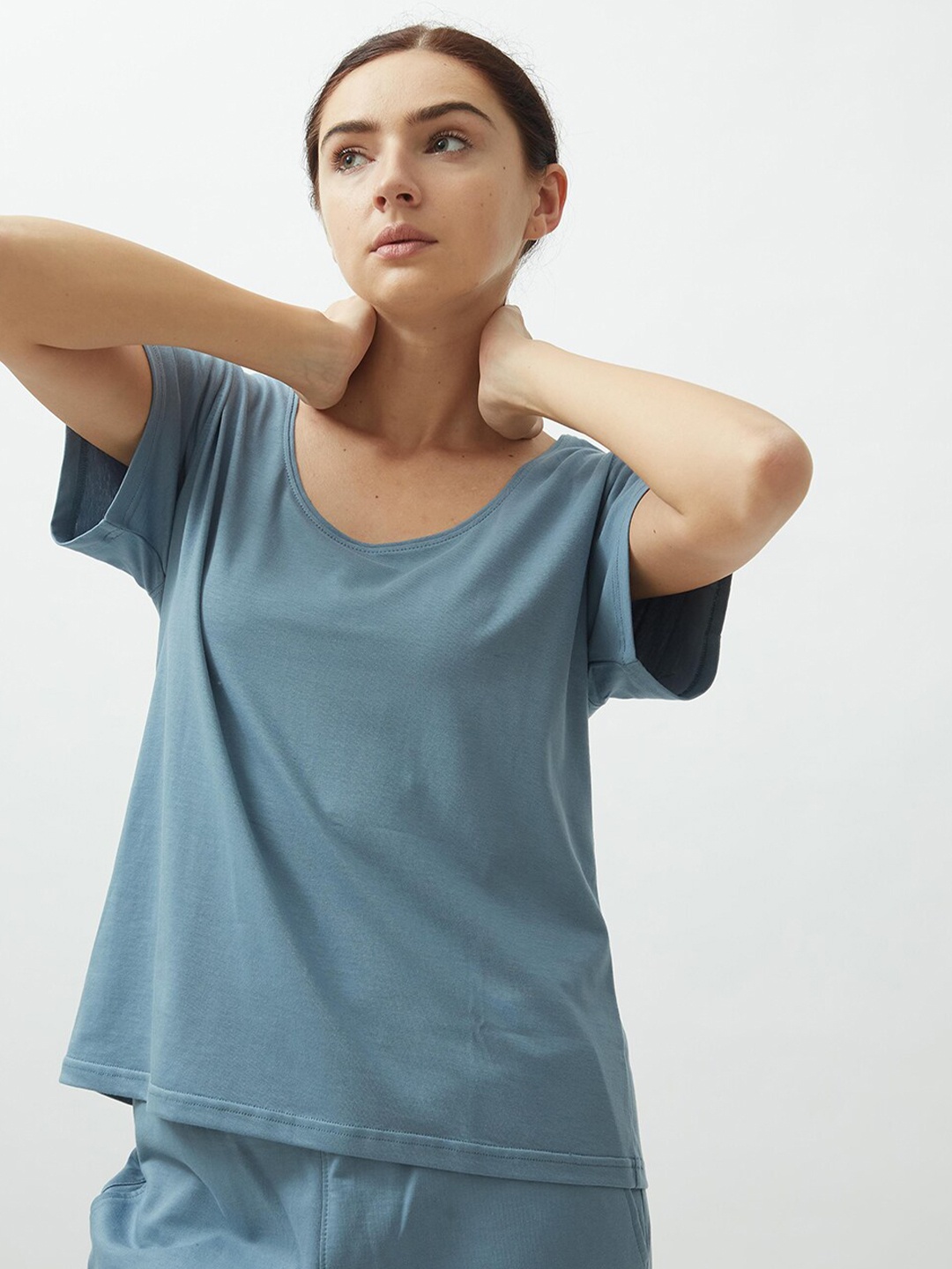 

Saltpetre Women Blue Organic Cotton T-shirt