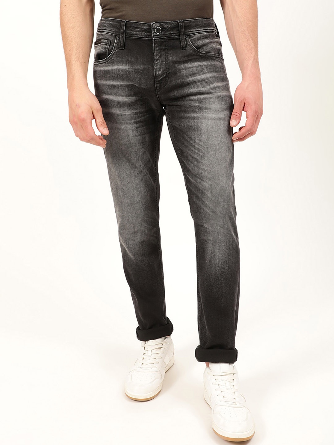 

Antony Morato Men Black Slim Fit Heavy Fade Jeans