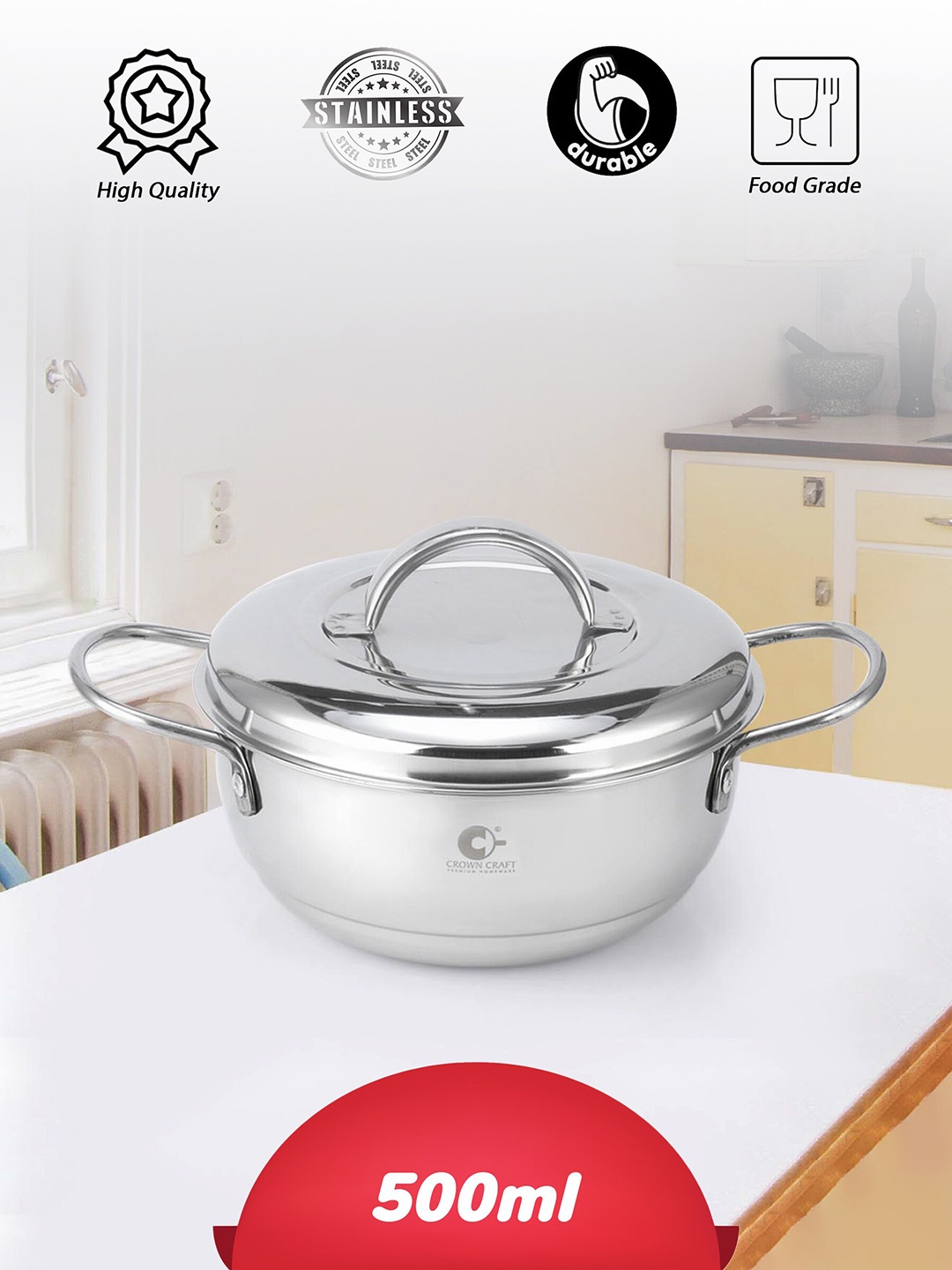 

Crown Craft Steel Stainless Gravy Pot 500ml