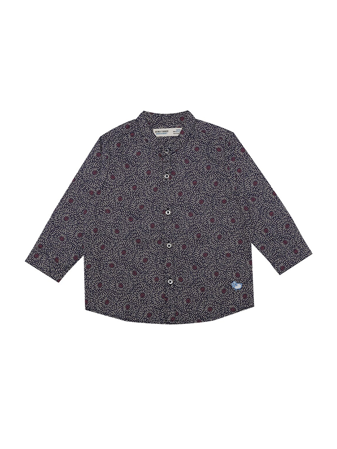 

ZERO THREE Boys Cream-Coloured Comfort Printed Semiformal Shirt