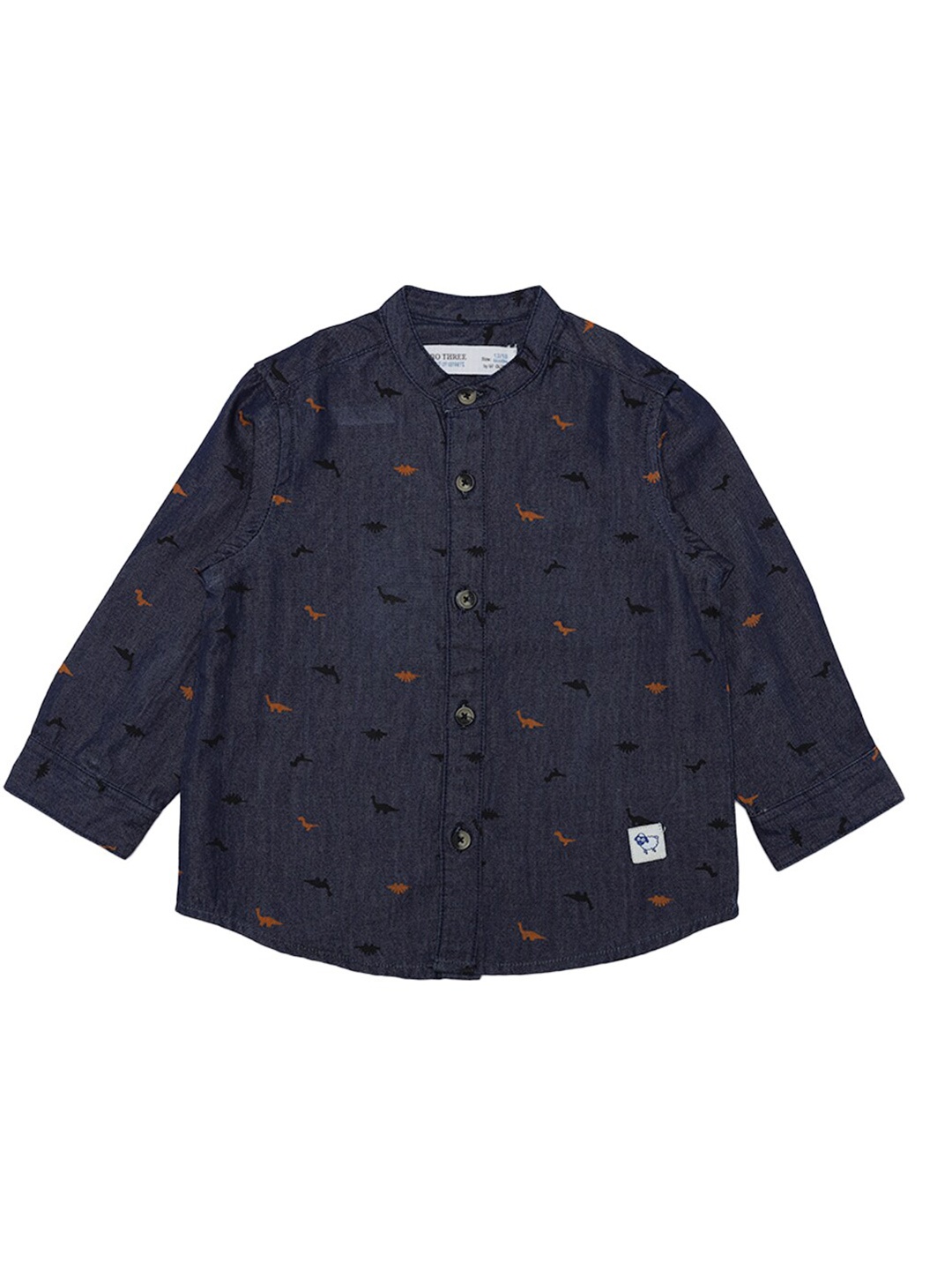 

ZERO THREE Boys Navy Blue Comfort Printed Casual Cotton Shirt