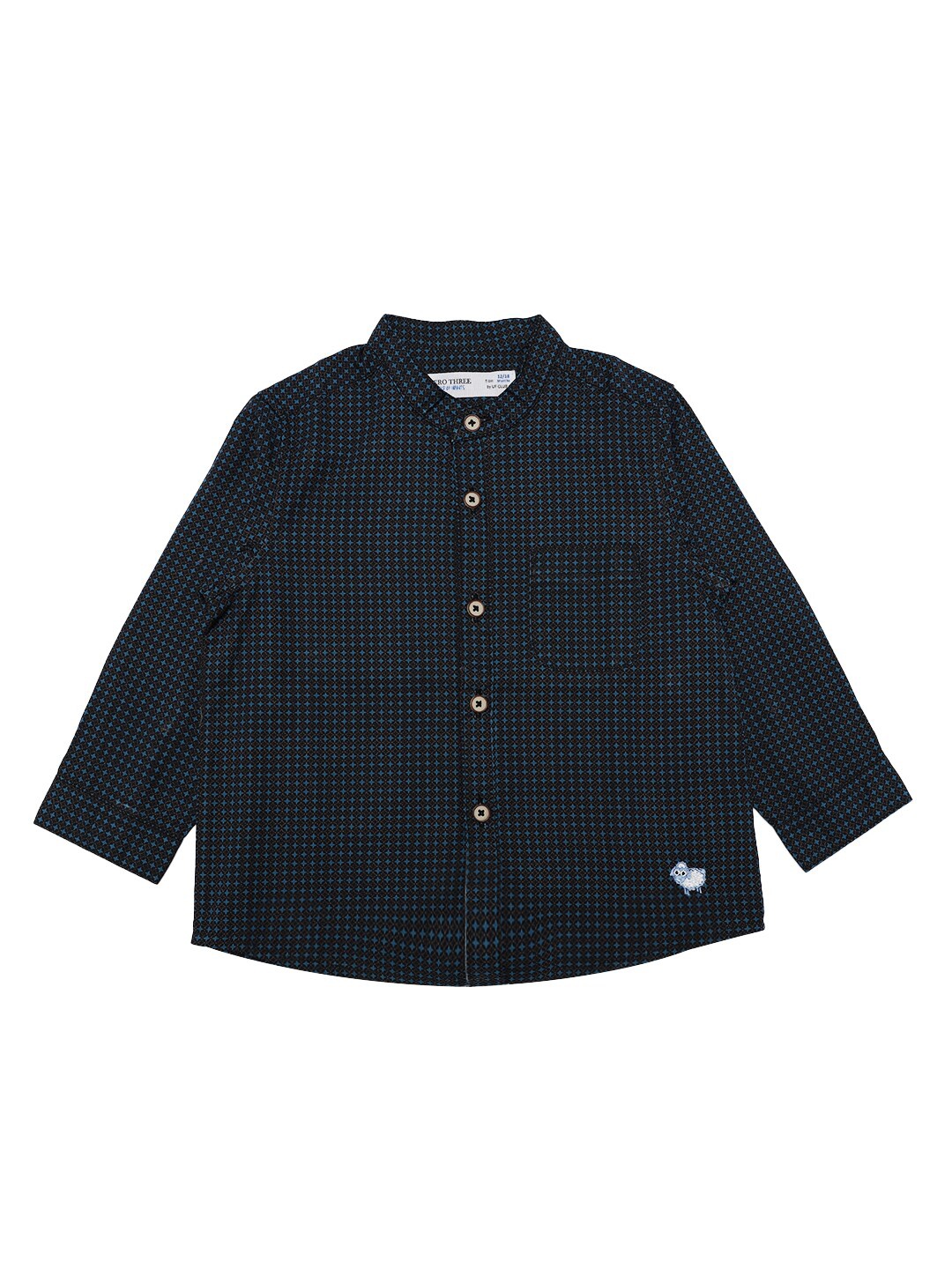 ZERO THREE Boys Black Comfort Checked Semiformal Shirt