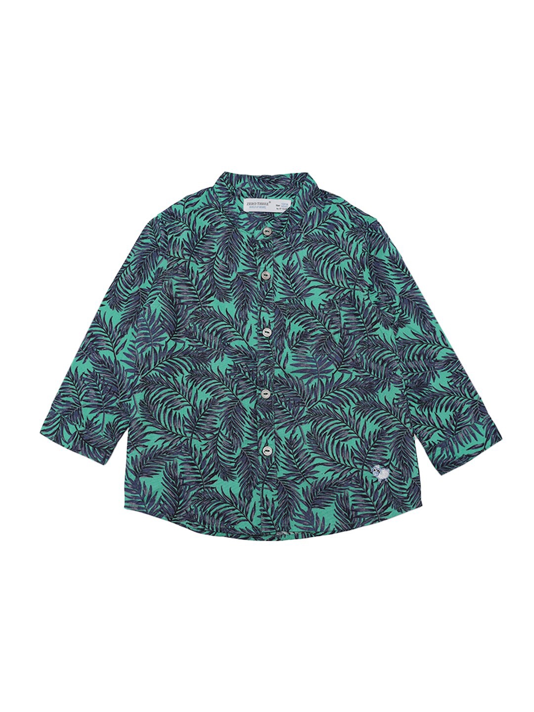 

ZERO THREE Boys Green Comfort Printed Semiformal Shirt
