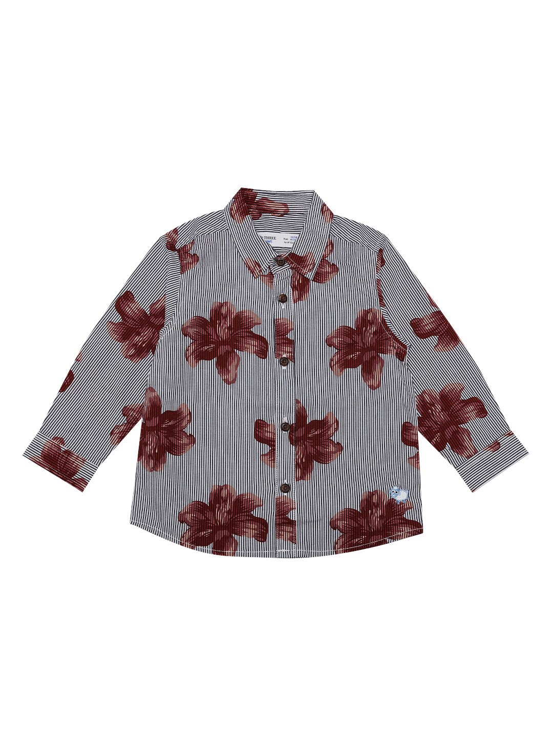 

ZERO THREE Boys White Comfort Floral Printed Pure Cotton Casual Shirt