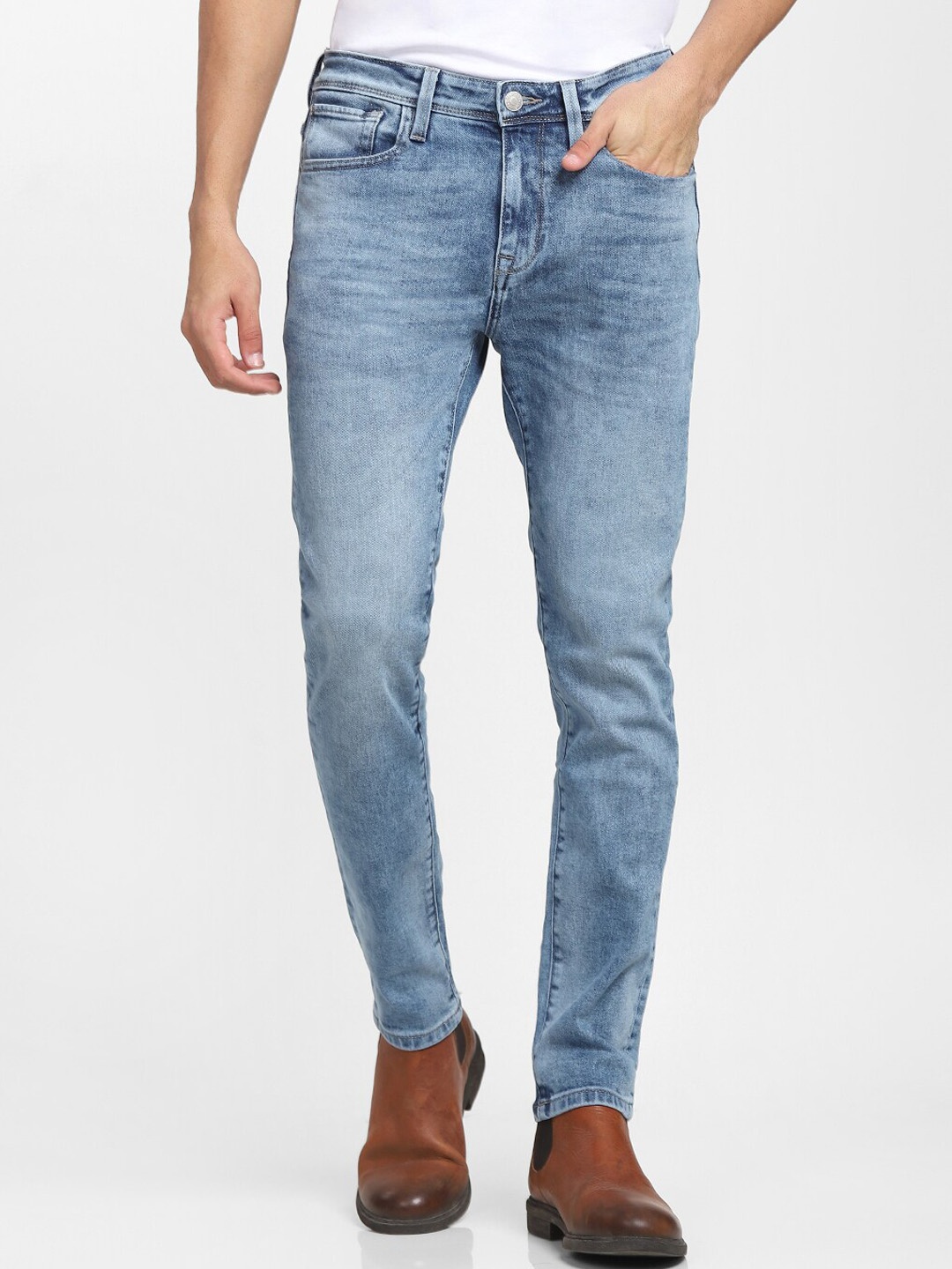 

SELECTED Men Blue Slim Fit Heavy Fade Stretchable Jeans