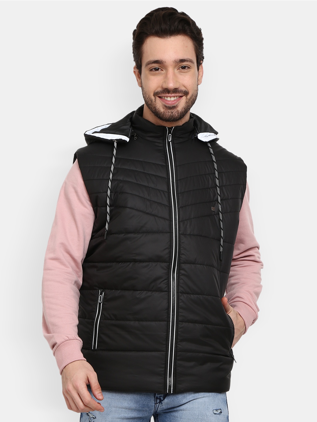 

V-Mart Men Black Lightweight Bomber Jacket