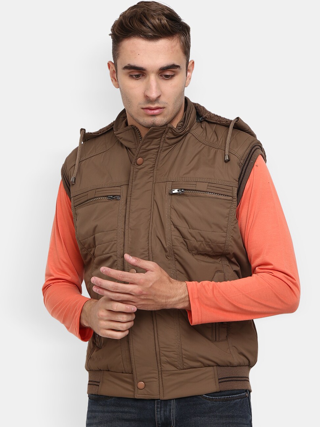 

V-Mart Men Brown Lightweight Bomber Jacket