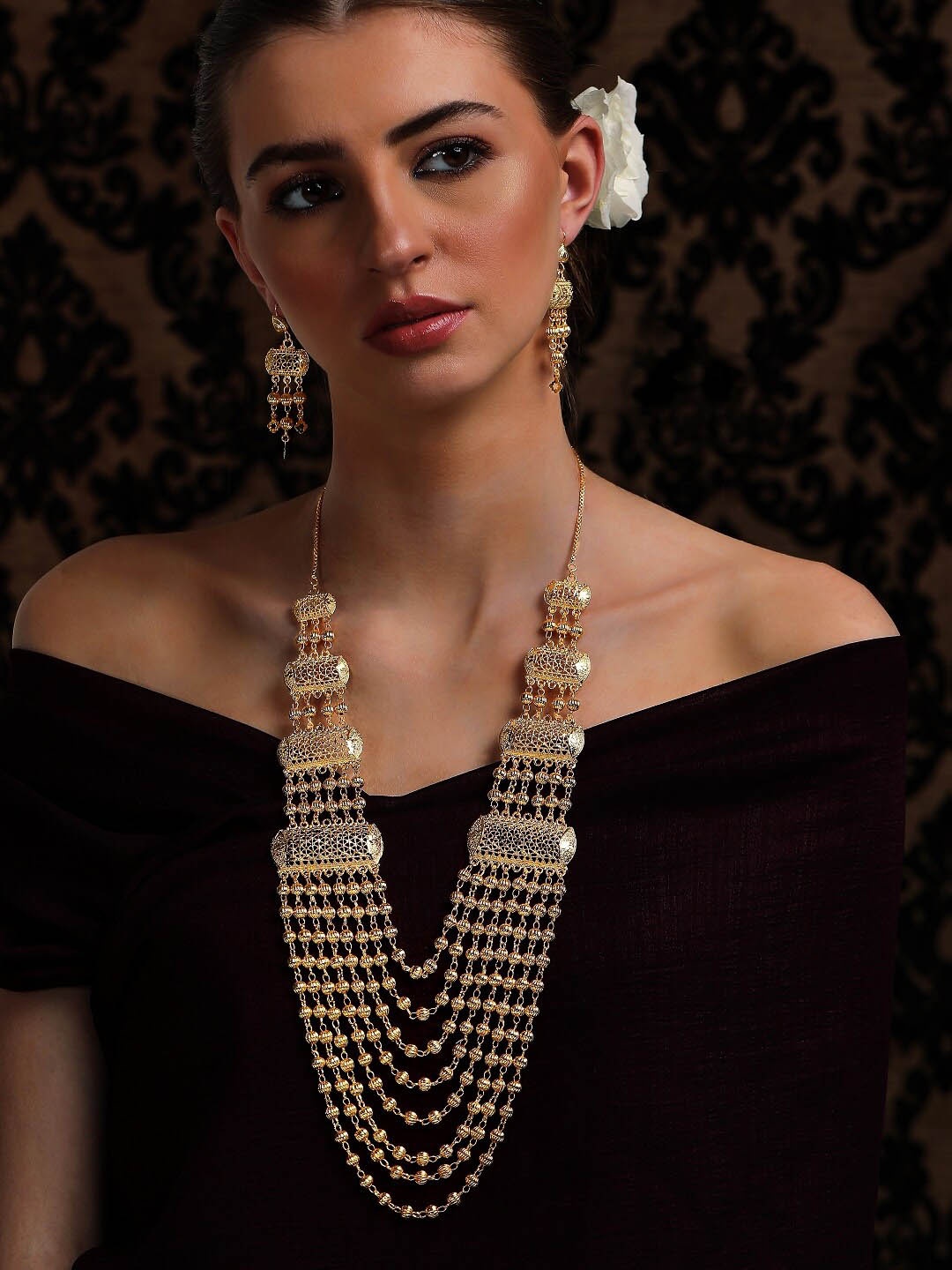 

Rubans 24k Gold-Plated Multilayered Jewellery Set