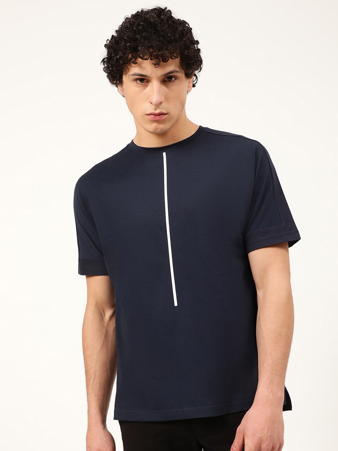 

Antony Morato Men Navy Blue Slim Fit T-shirt