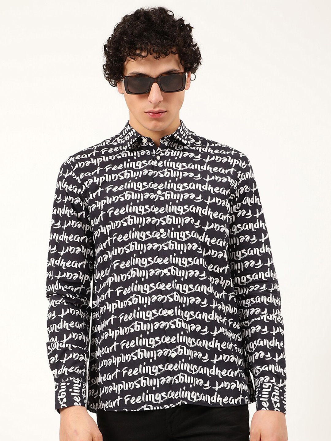 

Antony Morato Men Black Printed Casual Shirt