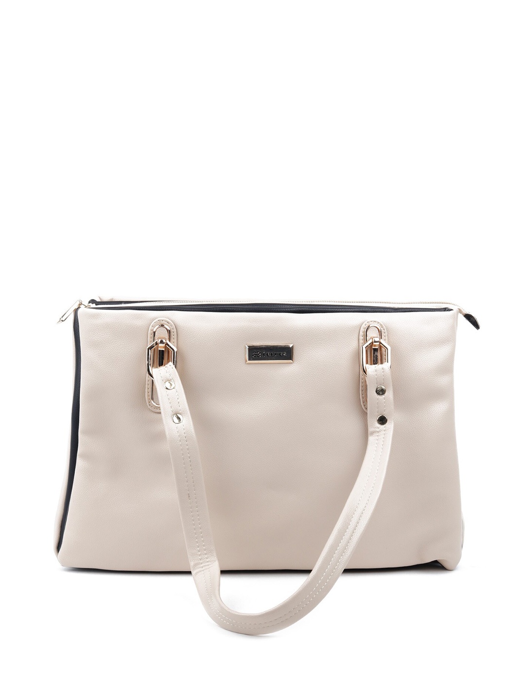 

ODETTE Women Cream PU Oversized Structured Handheld Bag