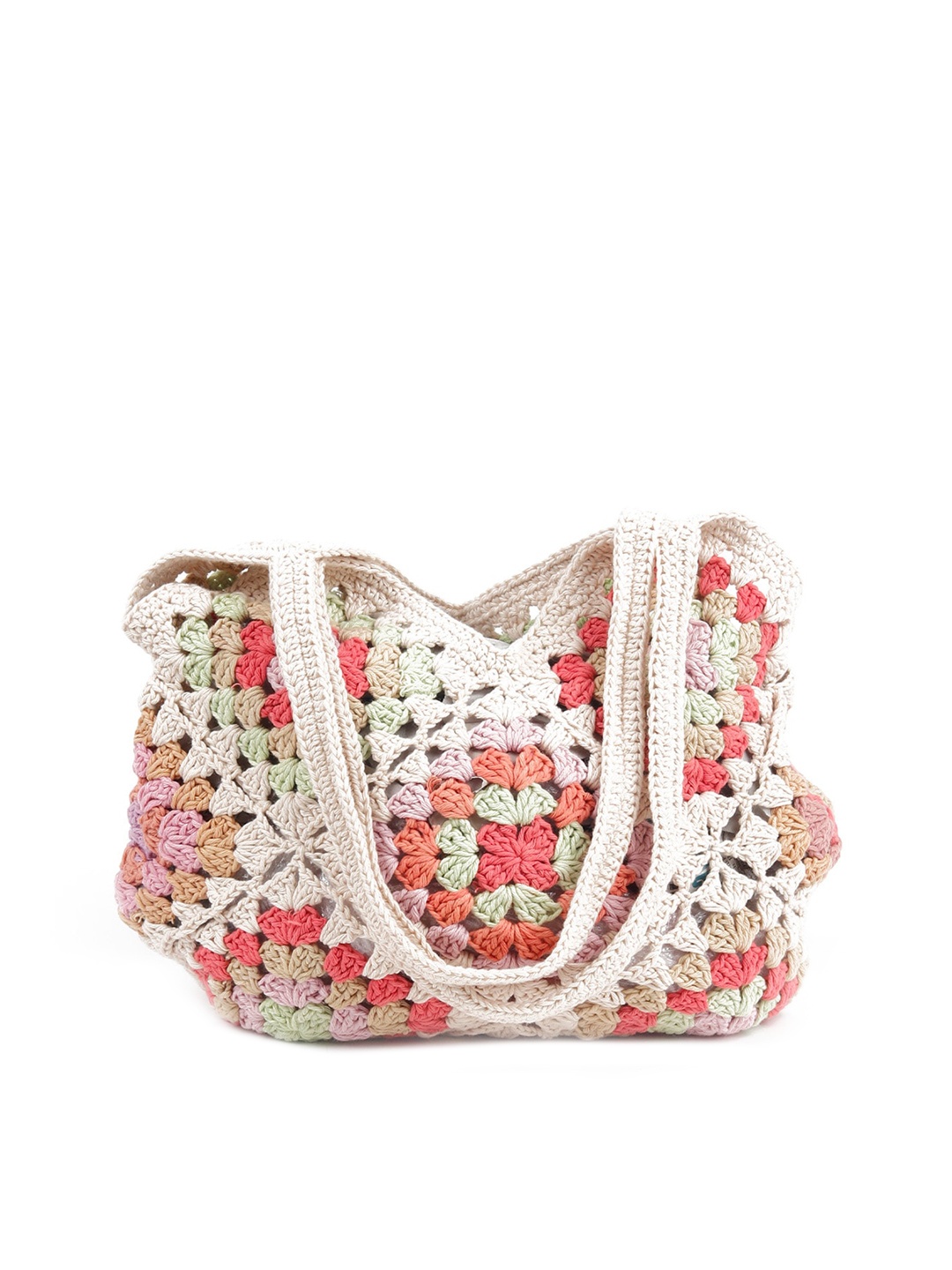 ODETTE Women Oversized Structured Shoulder Bag, Off white