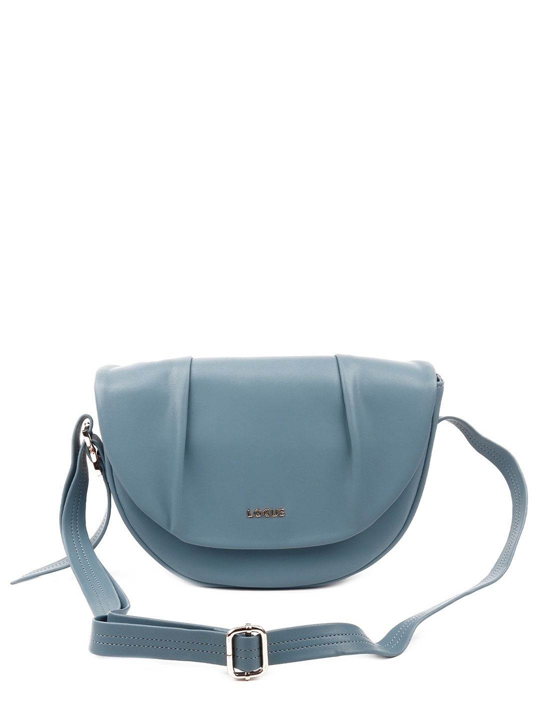 

ODETTE Blue PU Half Moon Shoulder Bag