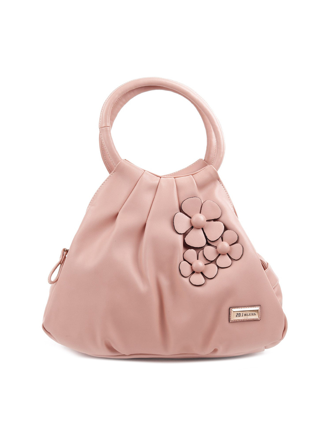 

ODETTE Women Peach Self design PU Structured Handheld Bag