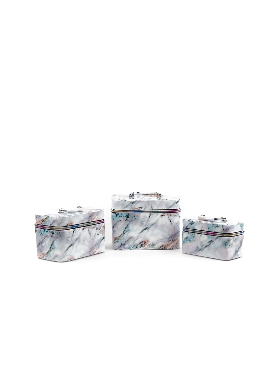 

ODETTE White Printed PU Structured Handheld Bag