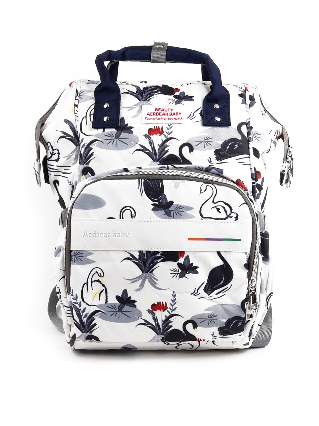 

ODETTE Black And White Floral Printed PU Oversized Shopper Tote Bag