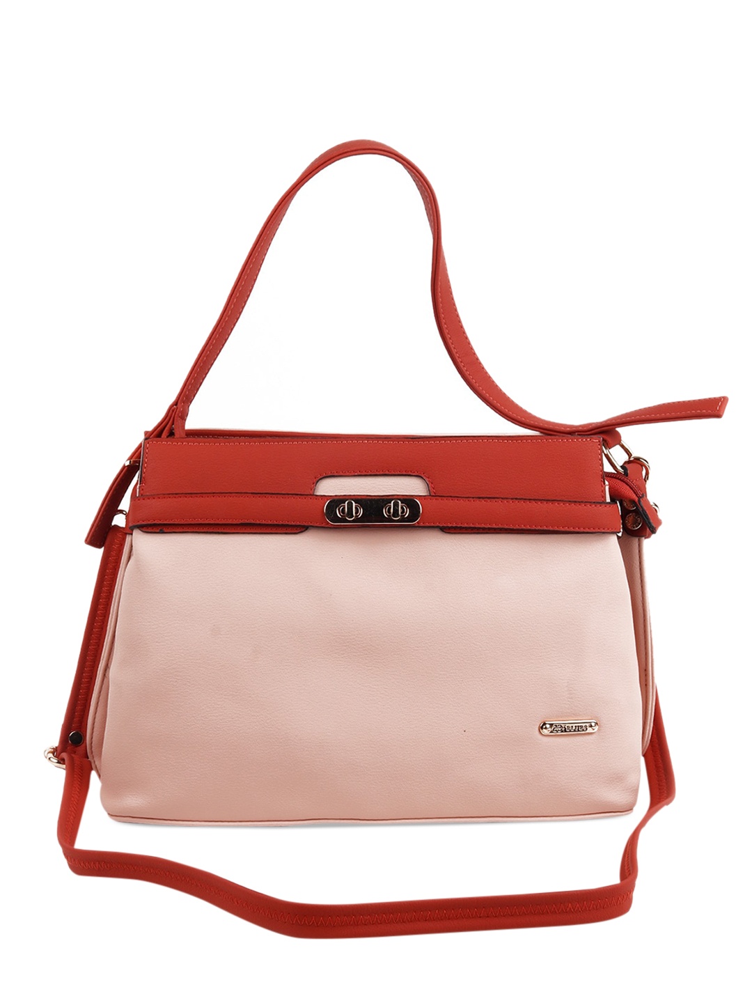

ODETTE Peach-Coloured Oversized Structured Shoulder Bag