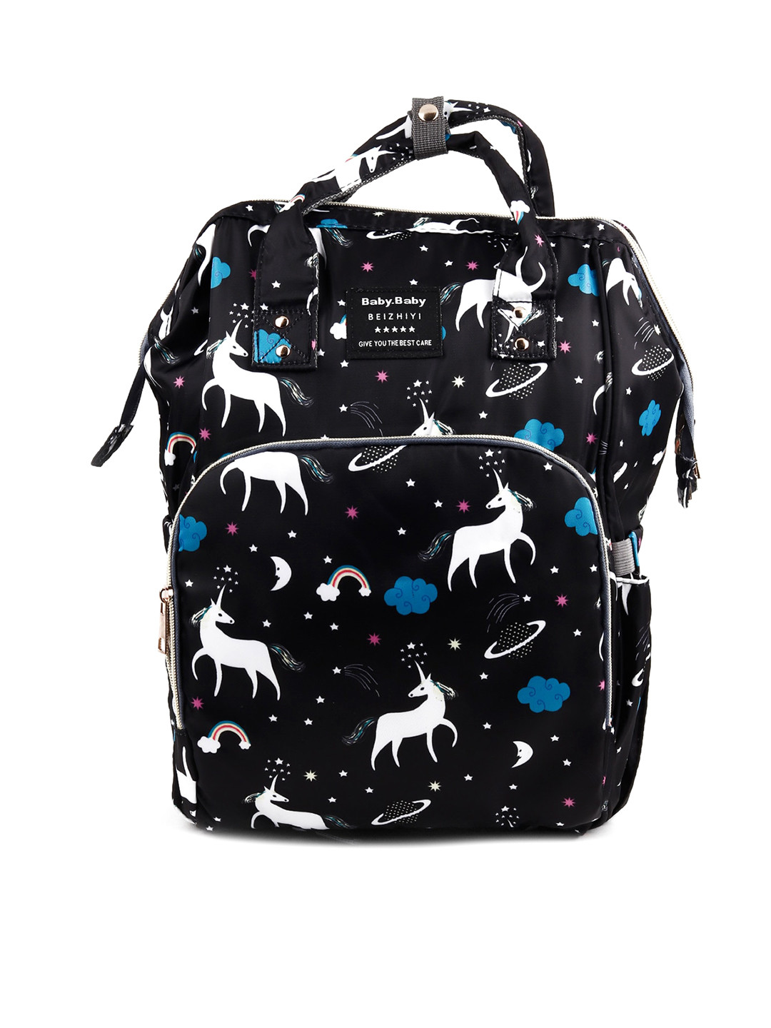 

ODETTE Black Printed PU Bucket Shoulder Bag