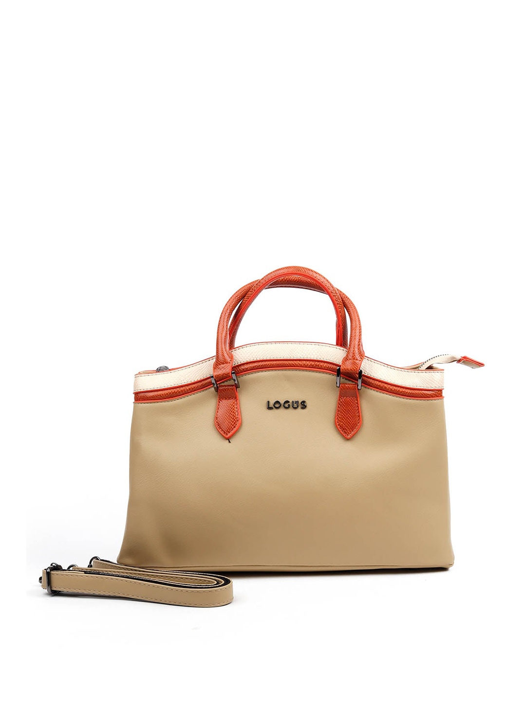 

ODETTE Women Beige Solid PU Structured Handbag