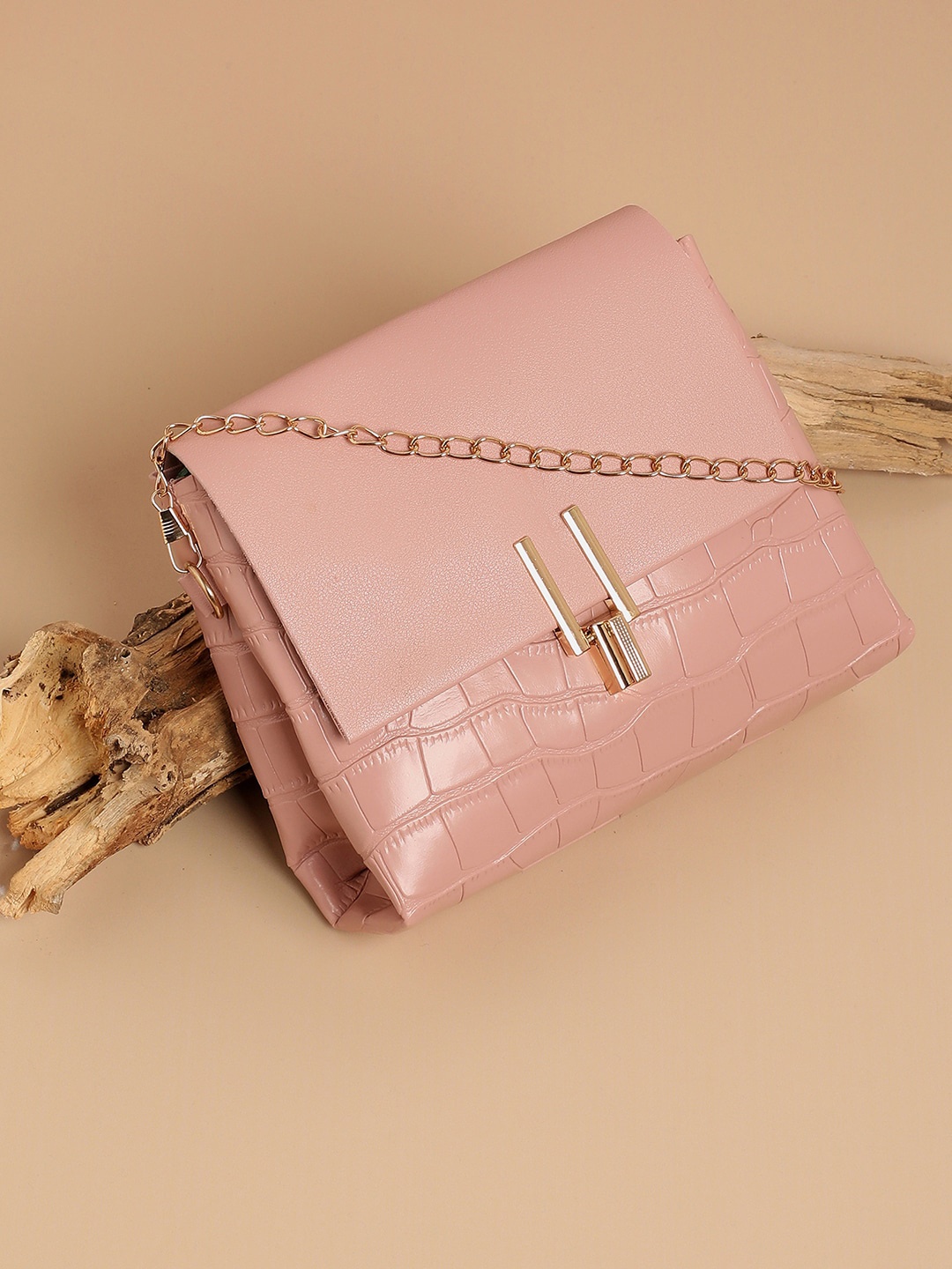 

HAUTE SAUCE by Campus Sutra Women Pink PU Structured Sling Bag