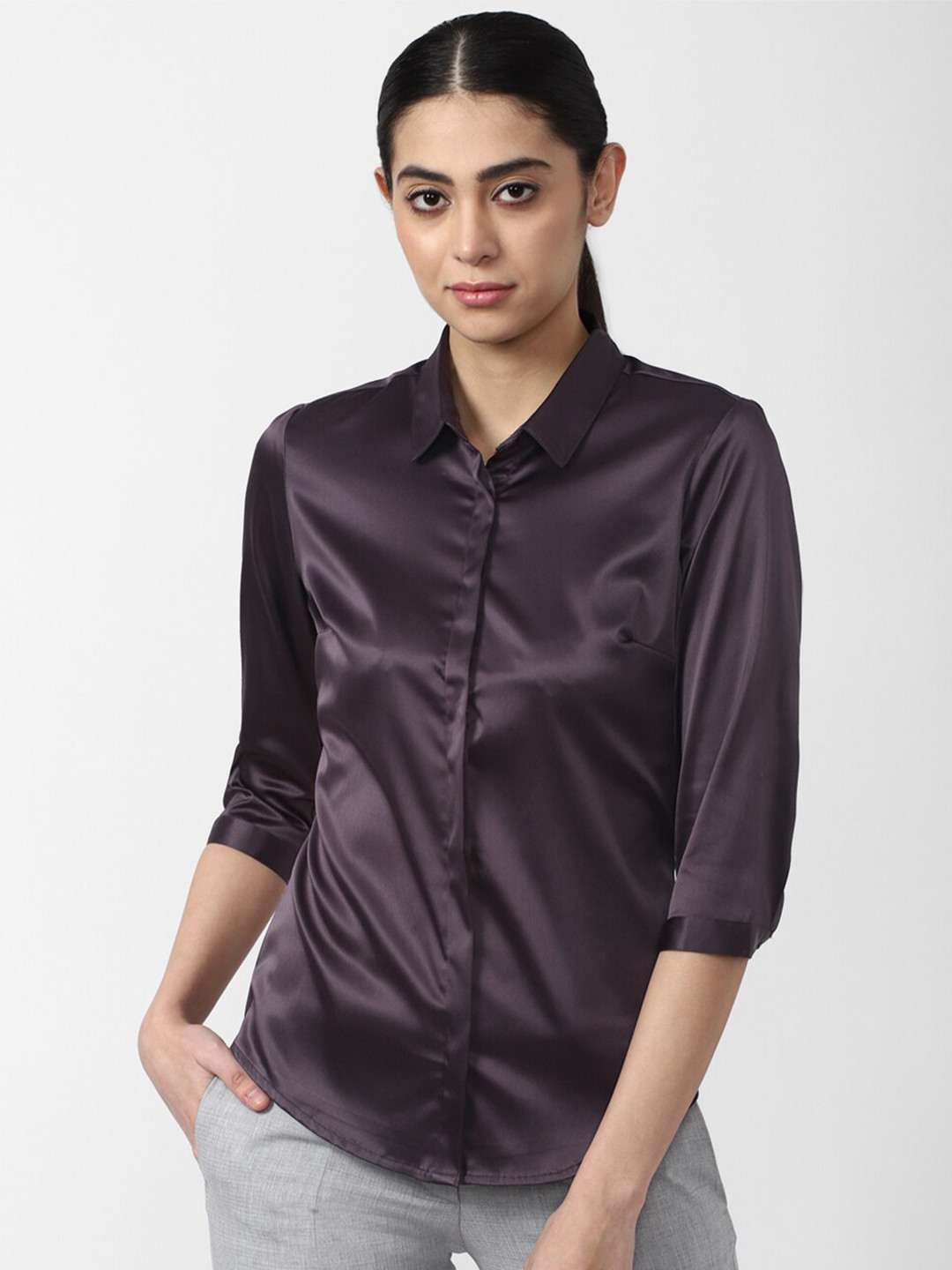 

Van Heusen Woman Women Purple Formal Shirt