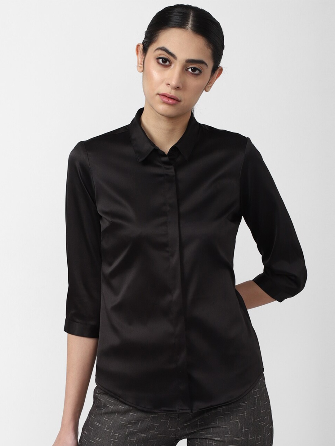 

Van Heusen Woman Women Black Casual Shirt