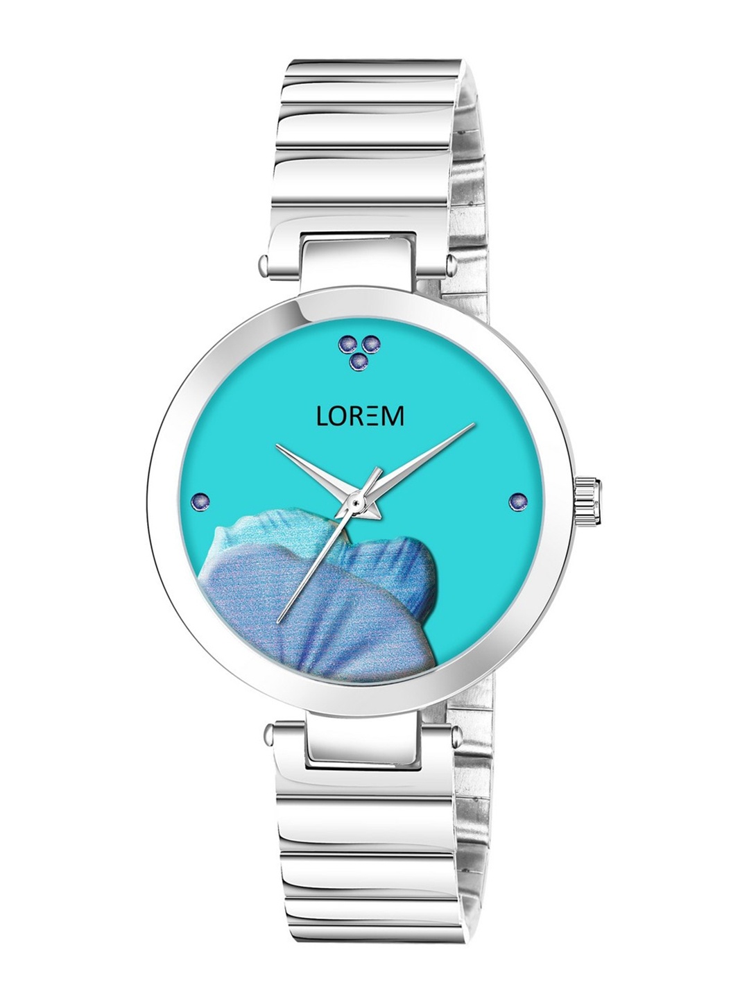 

LOREM Women Blue Dial & Silver Toned Bracelet Style Straps Analogue Watch LR310-CM-Blue