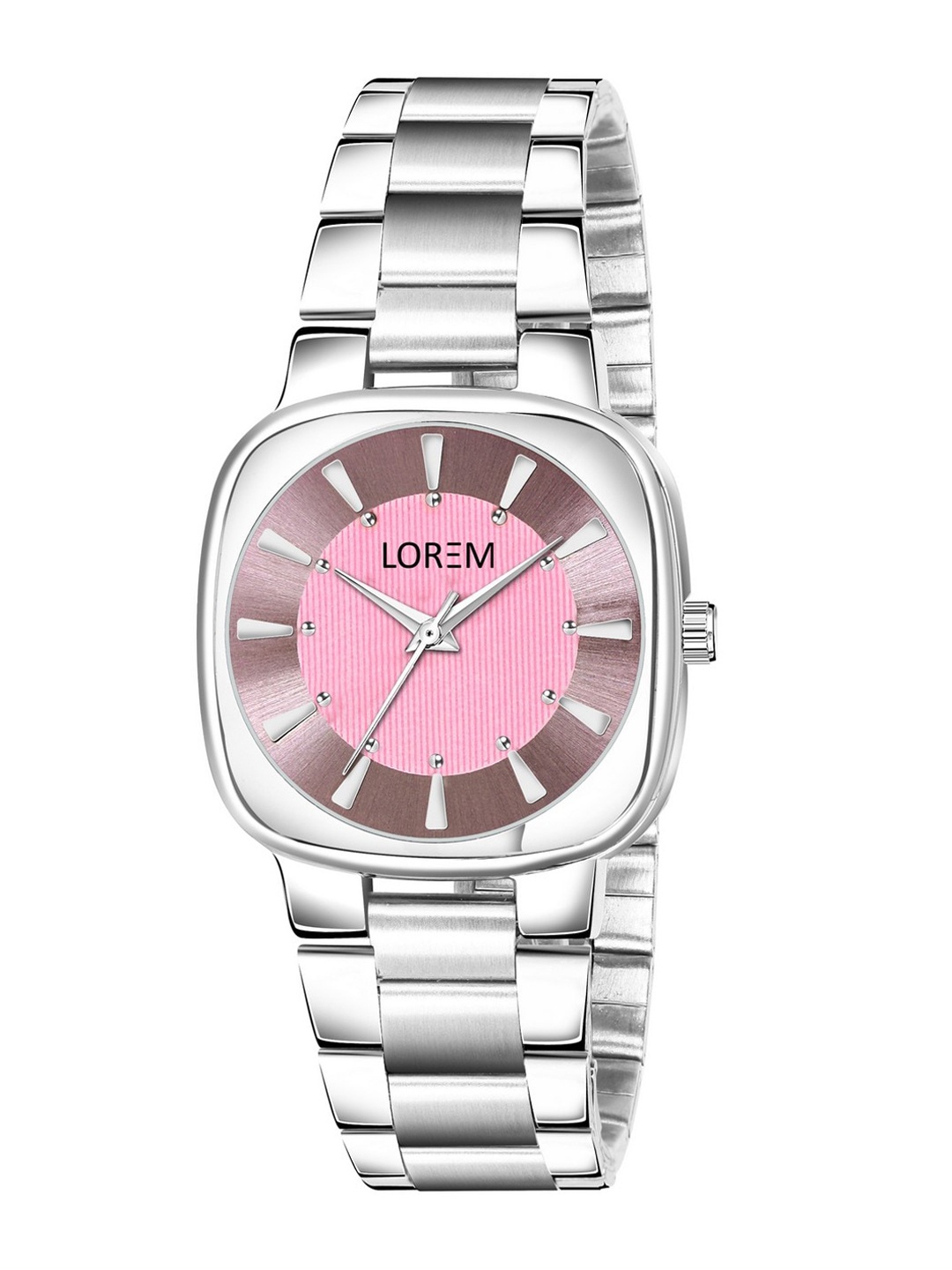 

LOREM Women Pink Patterned Dial & Silver Toned Straps Analogue Watch LR301-CM