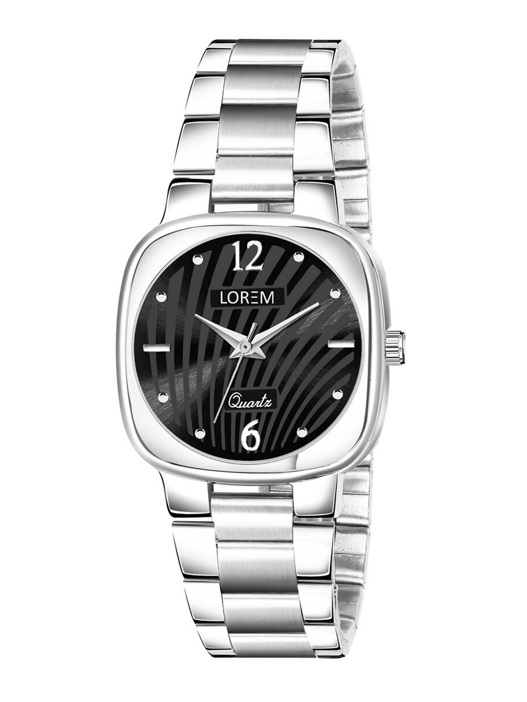 

LOREM Women Black Dial & Silver Toned Bracelet Style Straps Analogue Watch LR305-CM