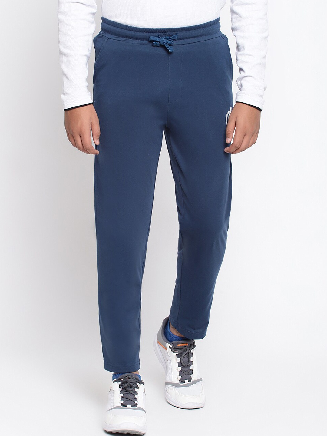 

Lil Tomatoes Boys Blue Solid Cotton Track Pants