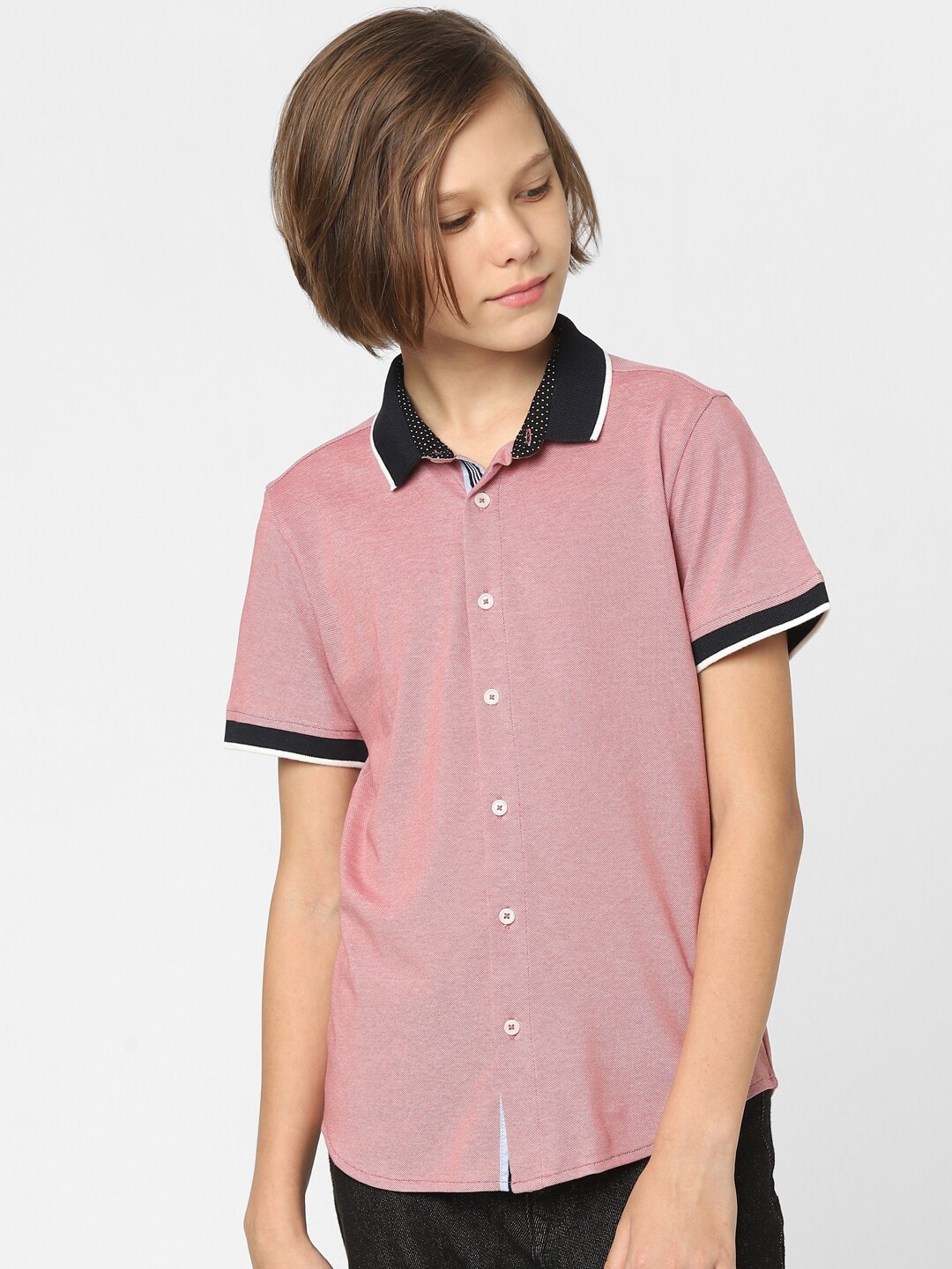 

Jack & Jones Junior Boys Pink Slim Fit Casual Shirt