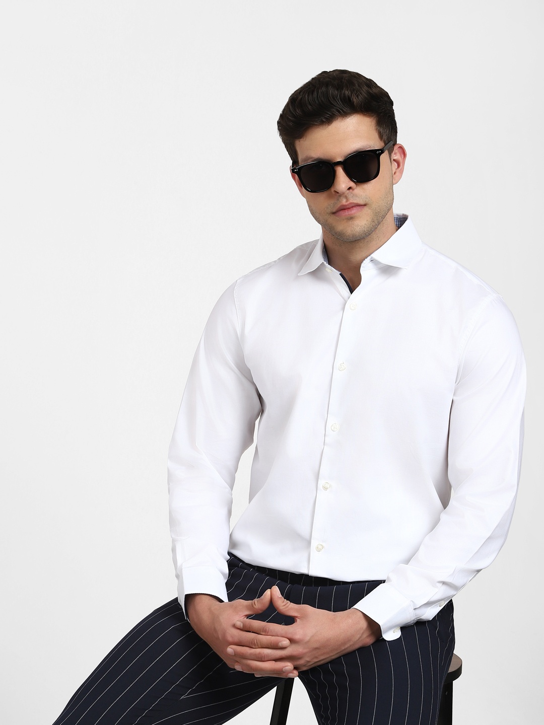 

SELECTED Men White Slim Fit Casual Shirt