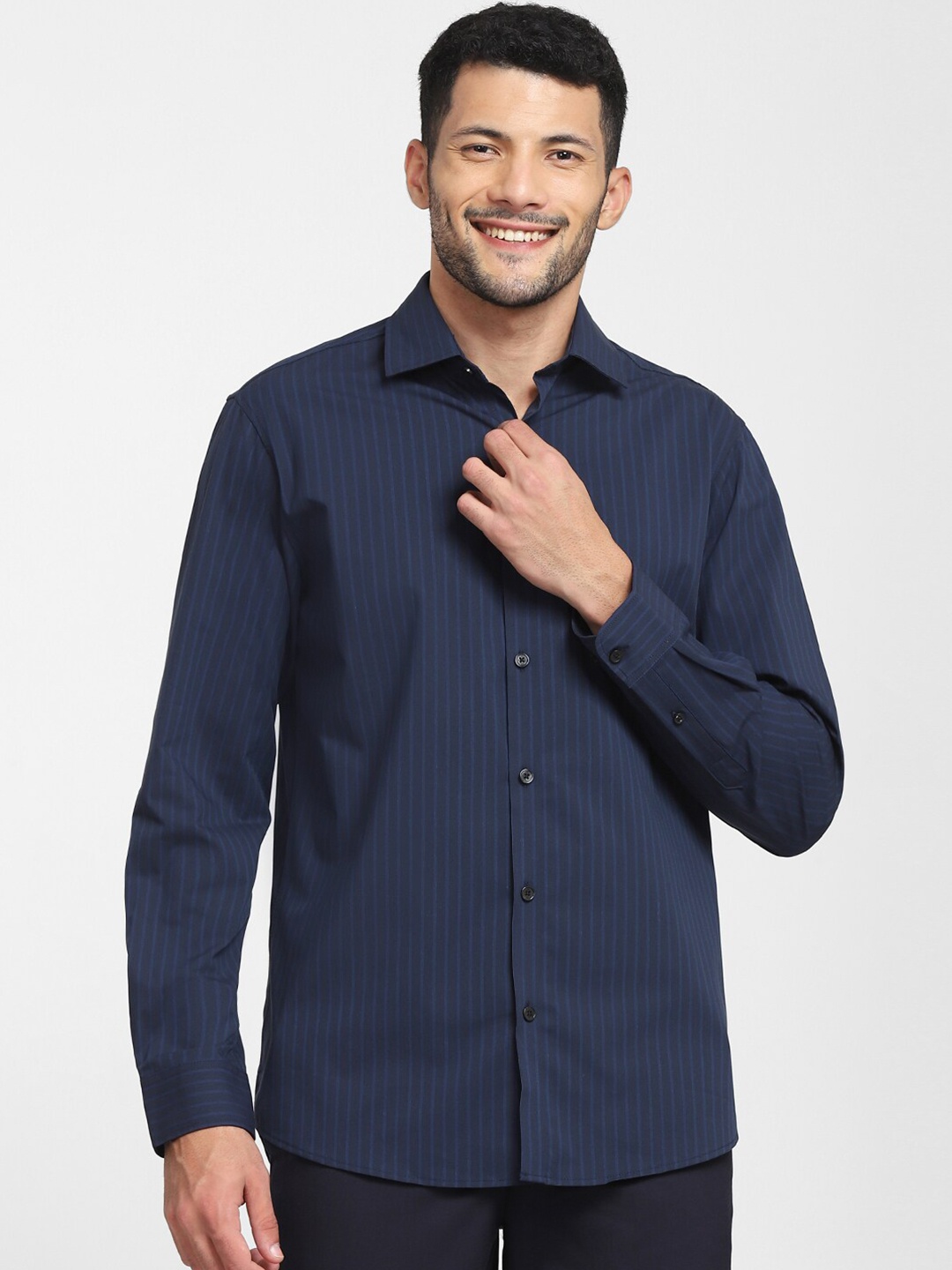 

SELECTED Men Blue Slim Fit Printed Formal Shirt