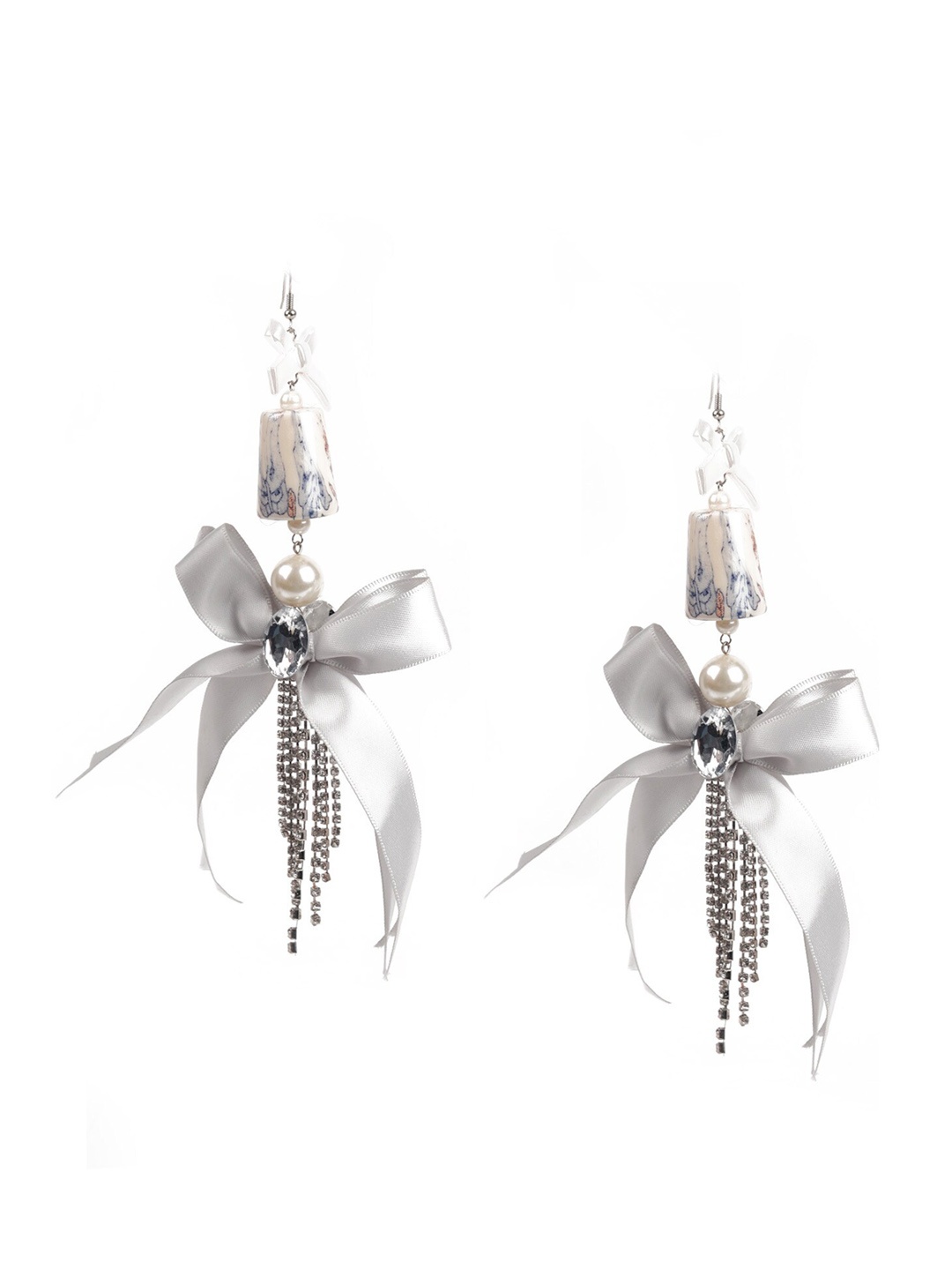 

ODETTE Women Grey Contemporary Drop Earrings