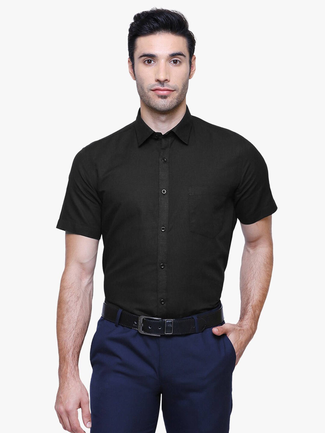 

Southbay Men Black Smart Tailored Fit Formal Shirt