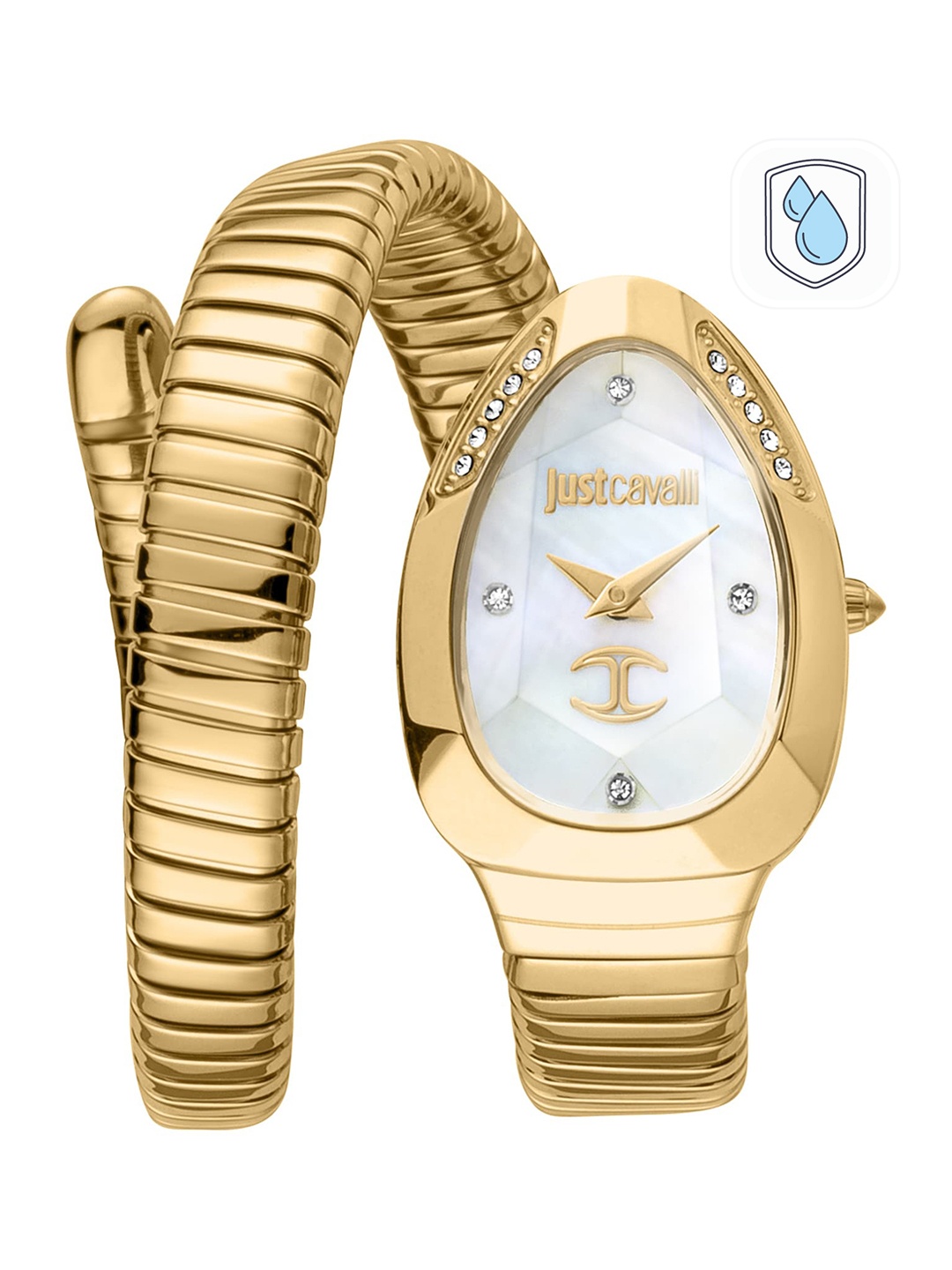 

Just Cavalli Women Printed Dial & Stainless Steel Wrap Around Analogue Watch JC1L229M0025, Gold
