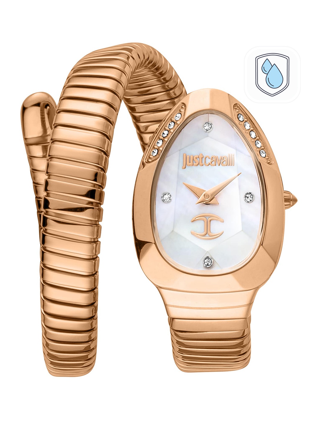 

Just Cavalli Women Rose Gold-Plated Dial Wrap Around Straps Analogue Watch