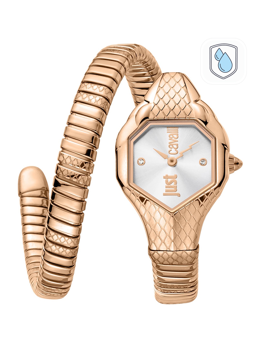 

Just Cavalli Women Rose Gold-Plated Stainless Steel Wrap Around Straps Watch JC1L190M0055