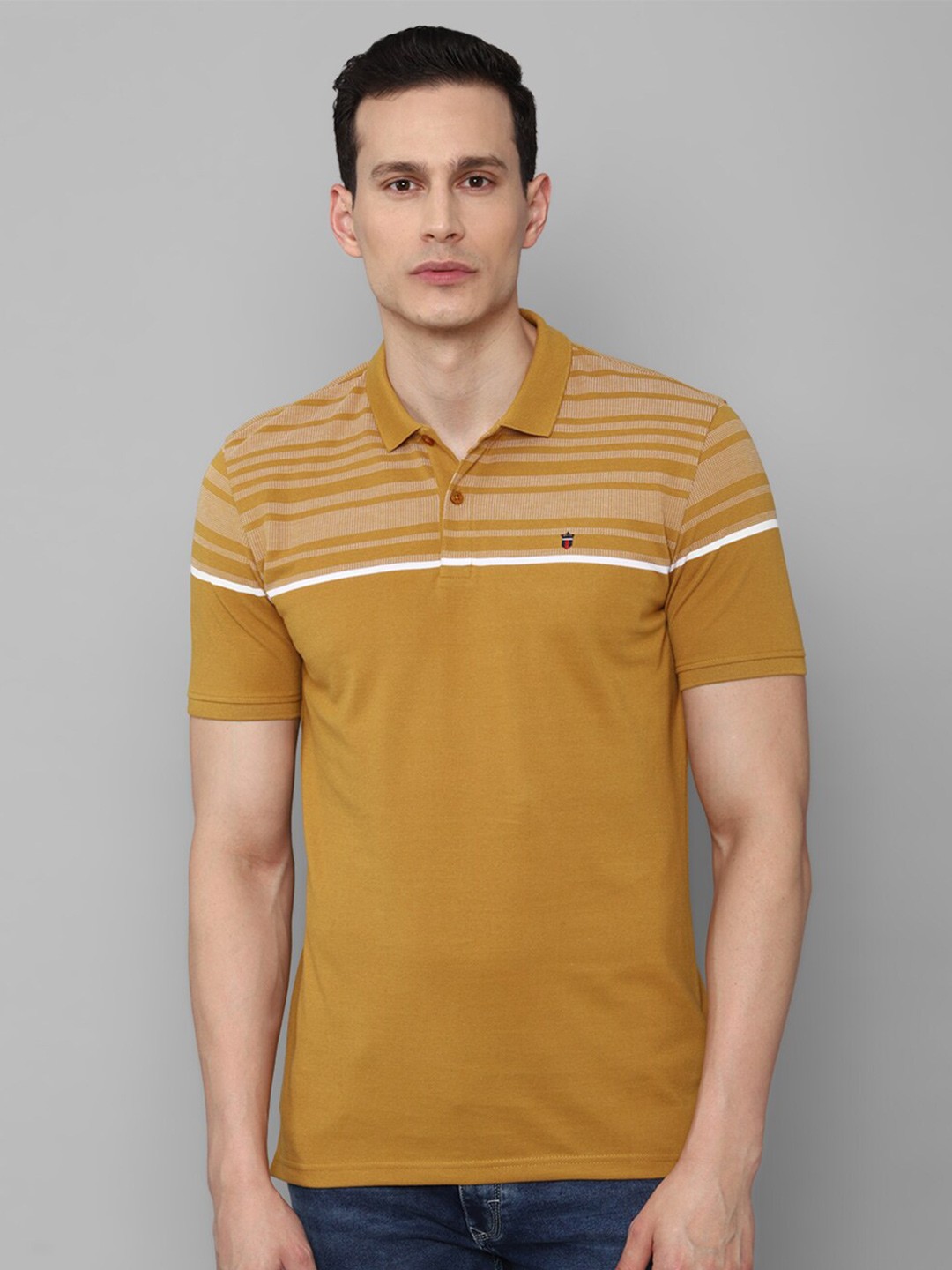 

Louis Philippe Sport Men Yellow Polo Collar Slim Fit Pure Cotton T-shirt
