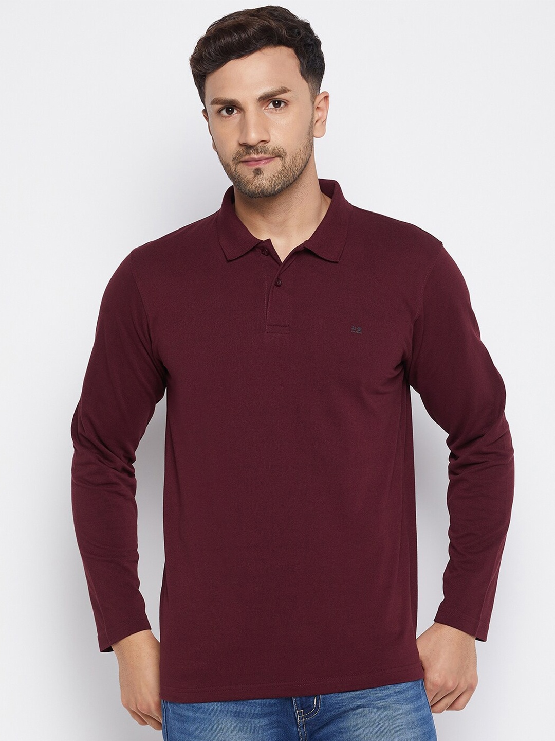 

Okane Men Burgundy Polo Collar T-shirt