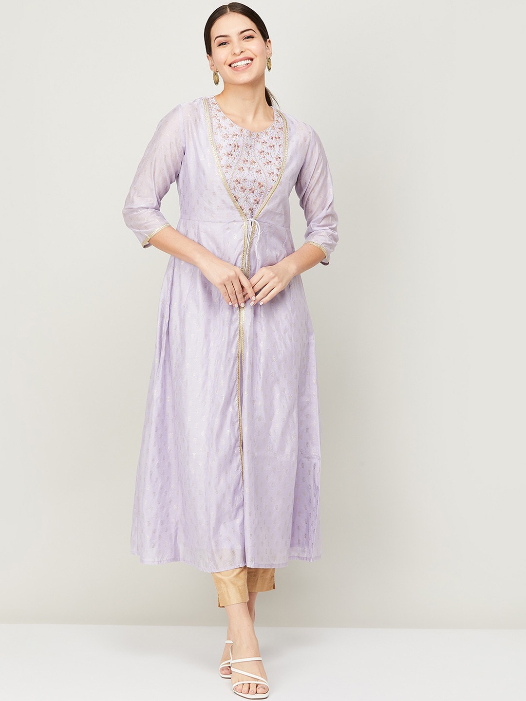 

Melange by Lifestyle Women Purple Ethnic Motifs Kurta