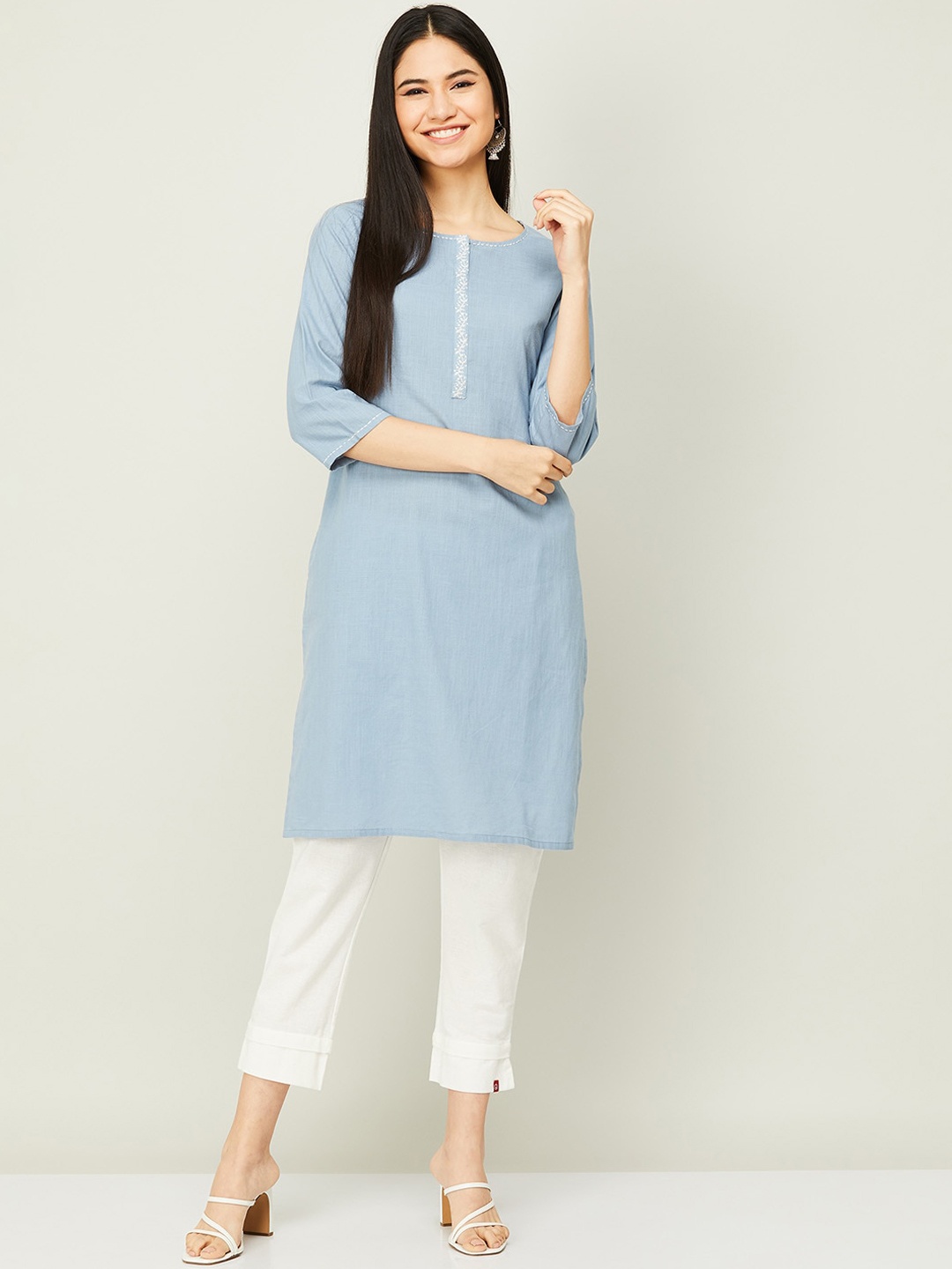 

Melange by Lifestyle Women Blue Kurta