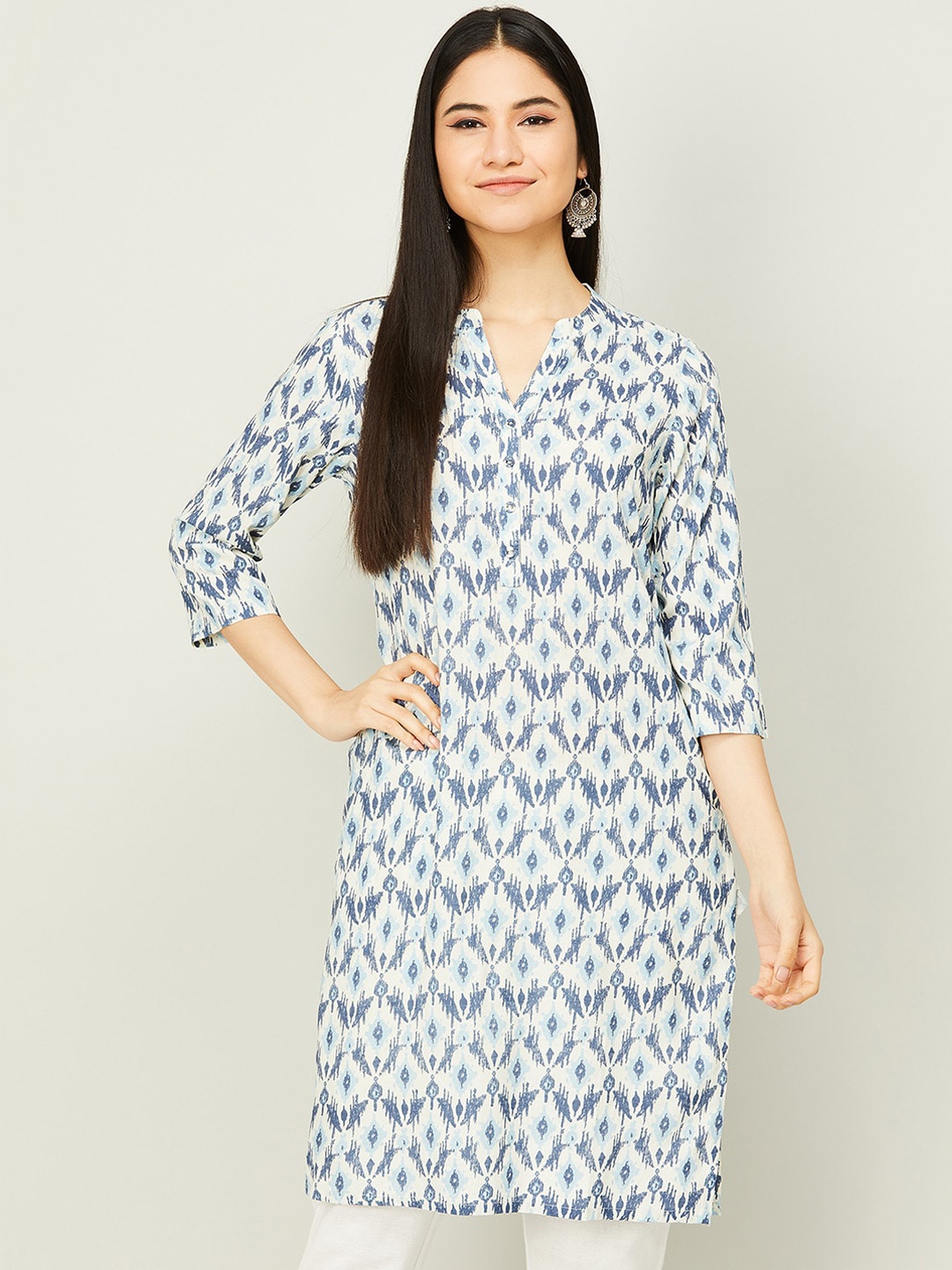 

Melange by Lifestyle Women Grey Ethnic Motifs Kurta