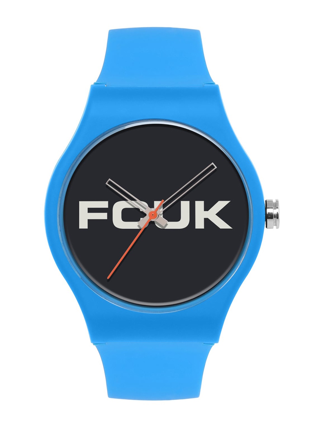 

FCUK Men Black Printed Dial & Blue Straps Analogue Watch