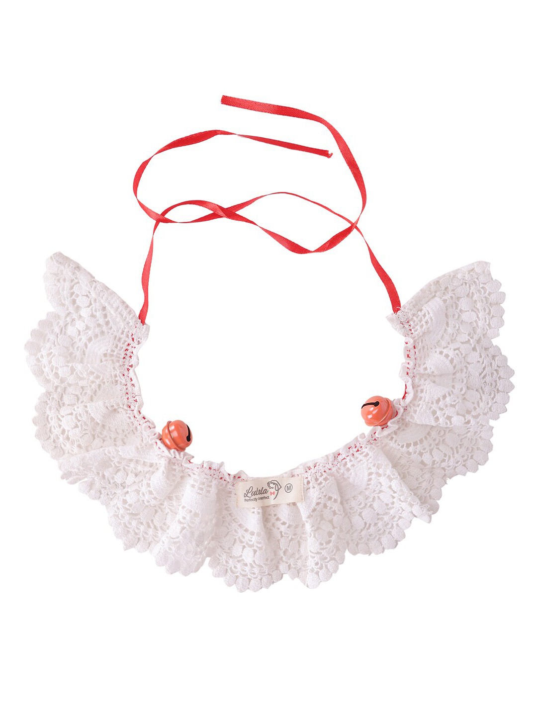 

Lulala White & Red Adjustable Pet Collar
