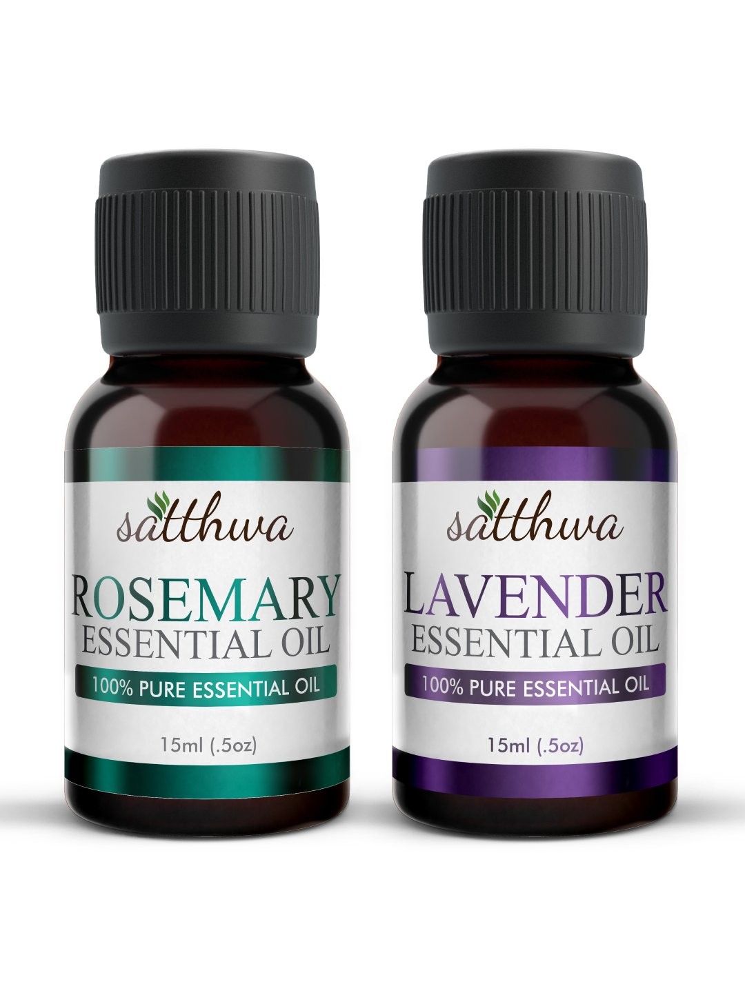 

Satthwa Set Of 2 Pure Essential Oil - Lavender & Rosemary - 15ml Each, White